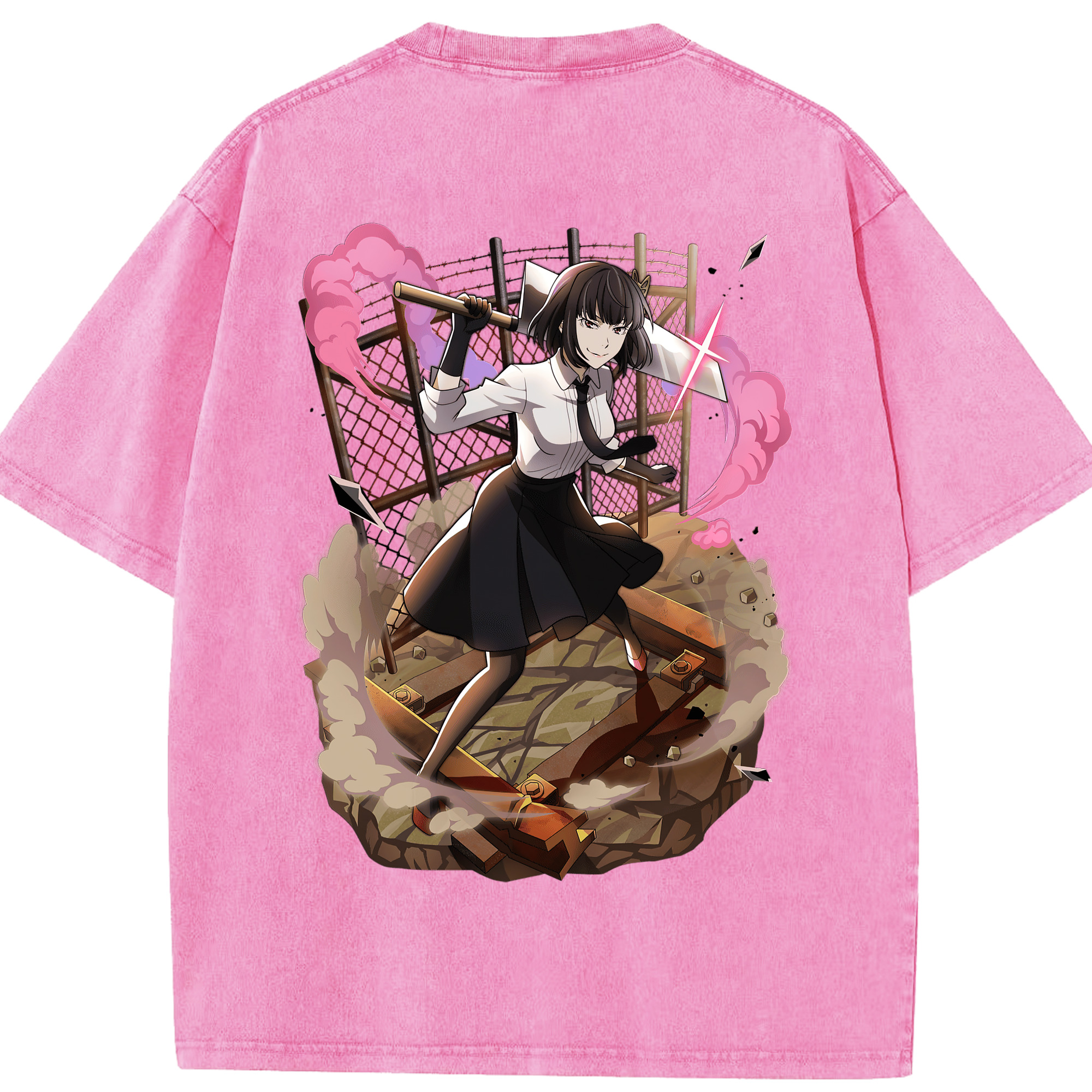 （画像用） 文豪ストレイドッグス Bungo Stray Dogs 綿100% ヴィンテージ風 半袖Tシャツ（背面プリント）